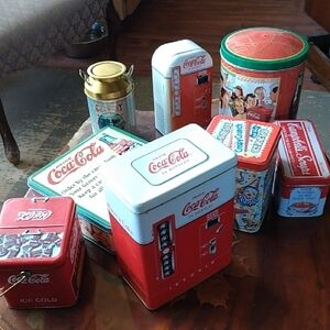 Coca-Cola Red and White Tin Set